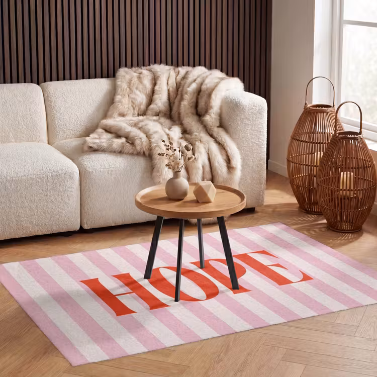Vloerkleed - Zachtroze - Rood - Strepen - Hope — 3