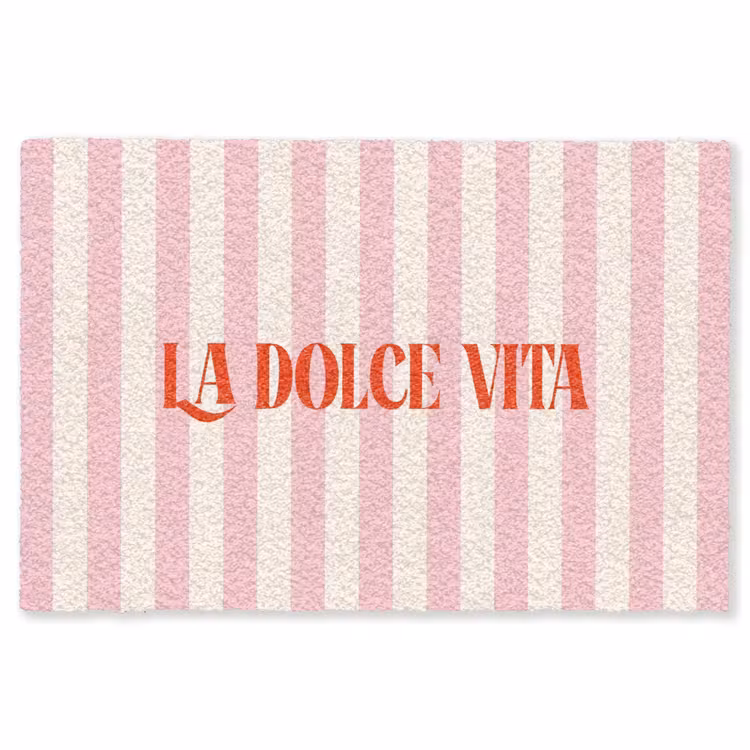 Vloerkleed - Zachtroze - Rood - Strepen - La Dolce Vita — 1