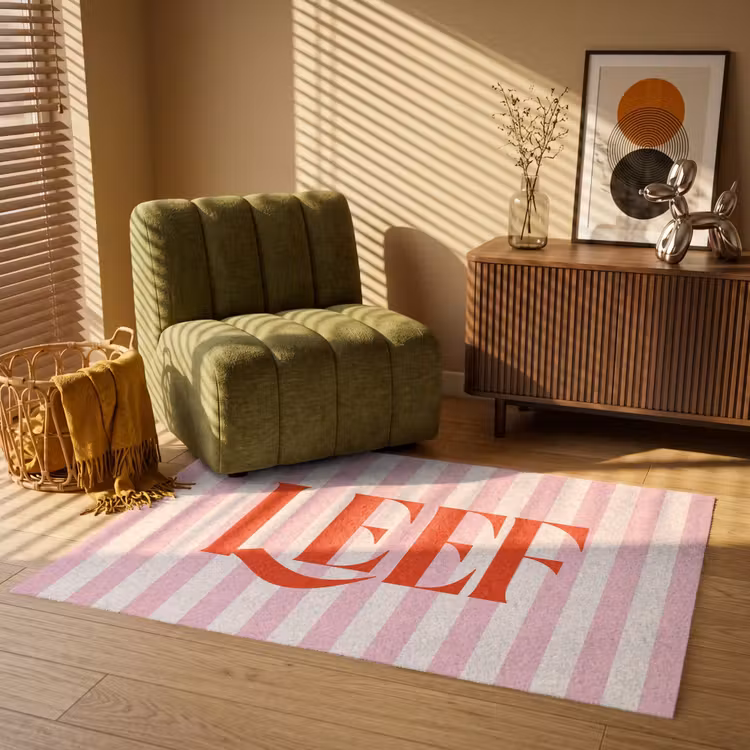 Vloerkleed - Zachtroze - Rood - Strepen - Leef — 2