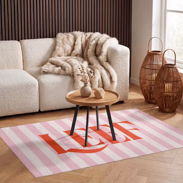 Vloerkleed - Zachtroze - Rood - Strepen - Leef — 3