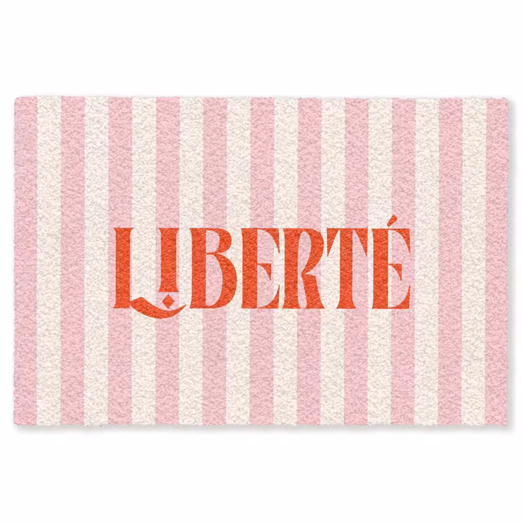 Vloerkleed - Zachtroze - Rood - Strepen - Liberté — 1