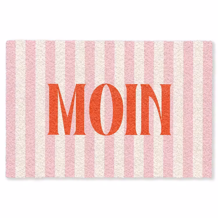 Vloerkleed - Zachtroze - Rood - Strepen - Moin — 1