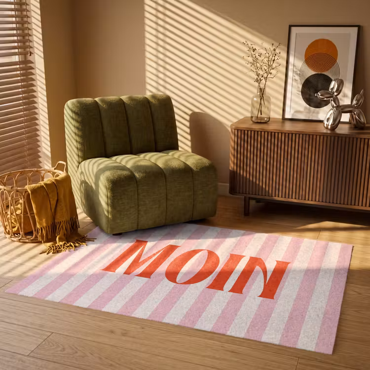 Vloerkleed - Zachtroze - Rood - Strepen - Moin — 2