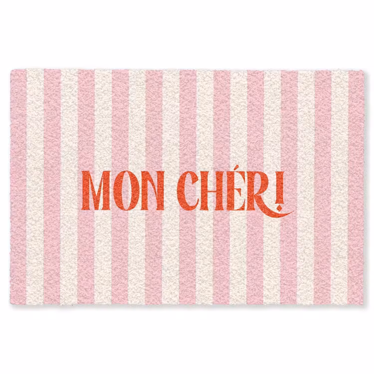 Vloerkleed - Zachtroze - Rood - Strepen - Mon Chéri — 1