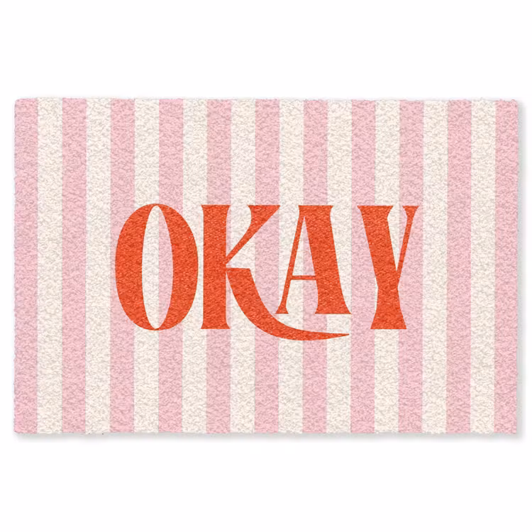 Vloerkleed - Zachtroze - Rood - Strepen - Okay — 1