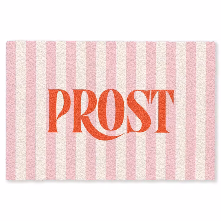 Vloerkleed - Zachtroze - Rood - Strepen - Prost — 1