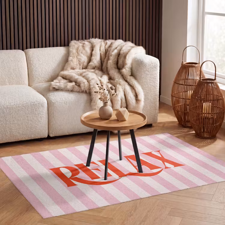 Vloerkleed - Zachtroze - Rood - Strepen - Relax — 3