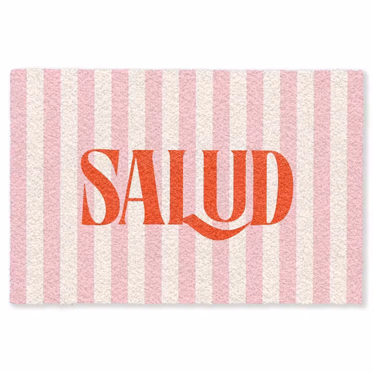 Vloerkleed - Zachtroze - Rood - Strepen - Salud — 1