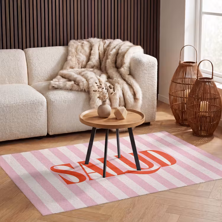 Vloerkleed - Zachtroze - Rood - Strepen - Salud — 3