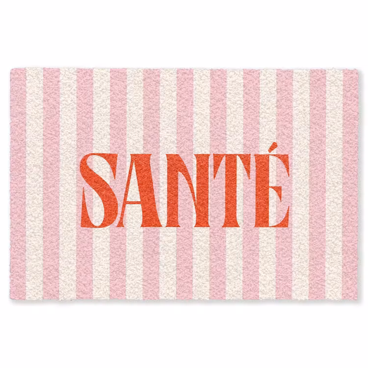 Vloerkleed - Zachtroze - Rood - Strepen - Santé — 1