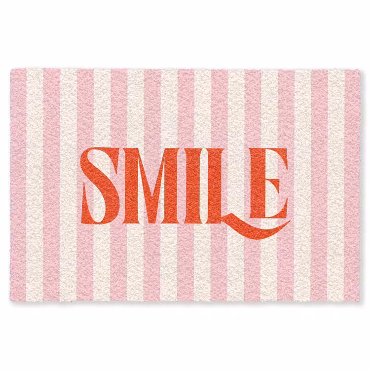 Vloerkleed - Zachtroze - Rood - Strepen - Smile — 1