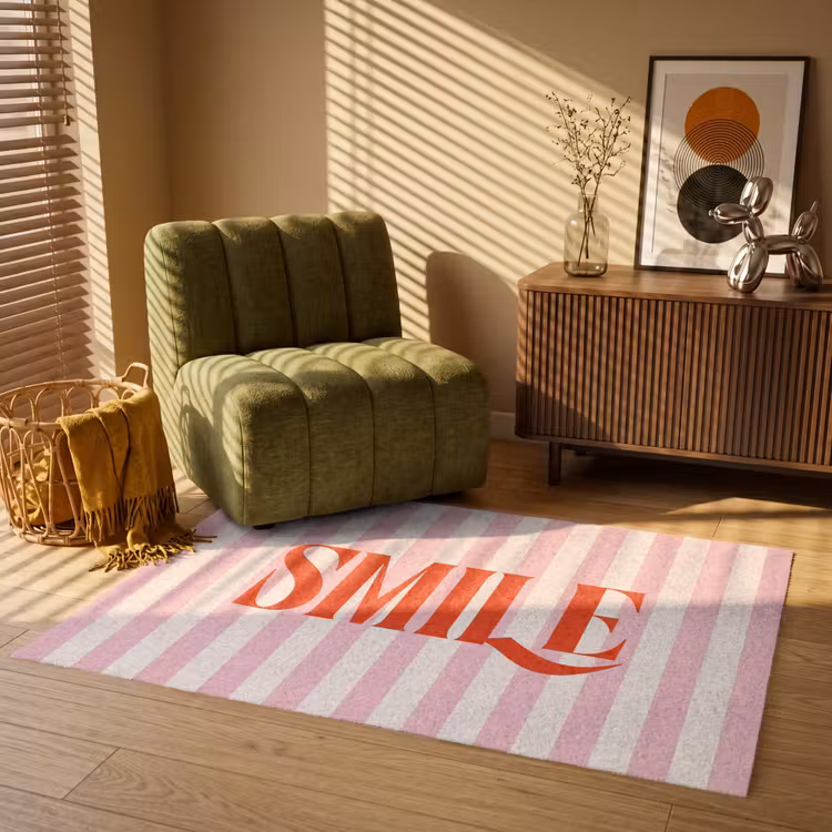 Vloerkleed - Zachtroze - Rood - Strepen - Smile — 2