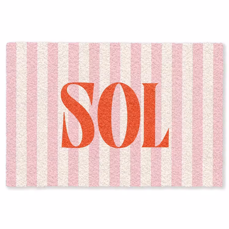 Vloerkleed - Zachtroze - Rood - Strepen - Sol — 1