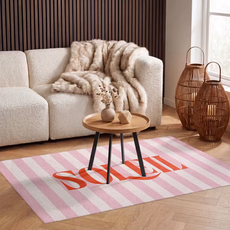 Vloerkleed - Zachtroze - Rood - Strepen - Soleil — 3