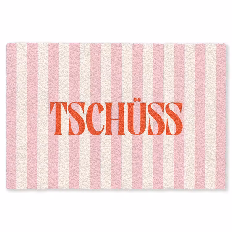 Vloerkleed - Zachtroze - Rood - Strepen - Tschüss — 1