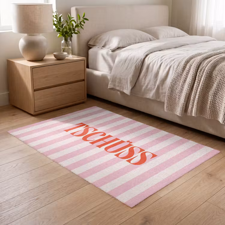 Vloerkleed - Zachtroze - Rood - Strepen - Tschüss — 5
