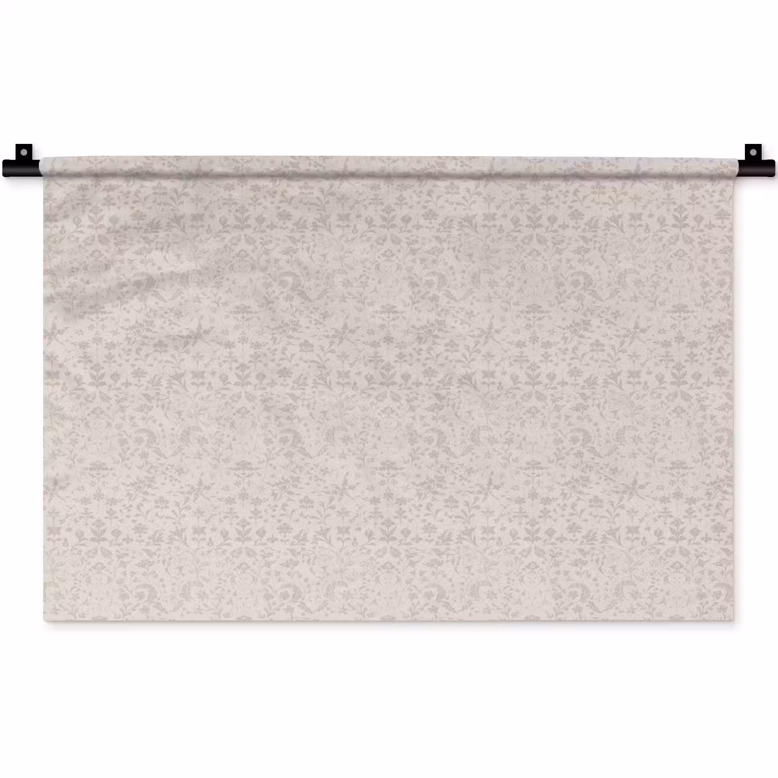 Wandkleed - Bloemen - Bladeren - Licht - Taupe — 1