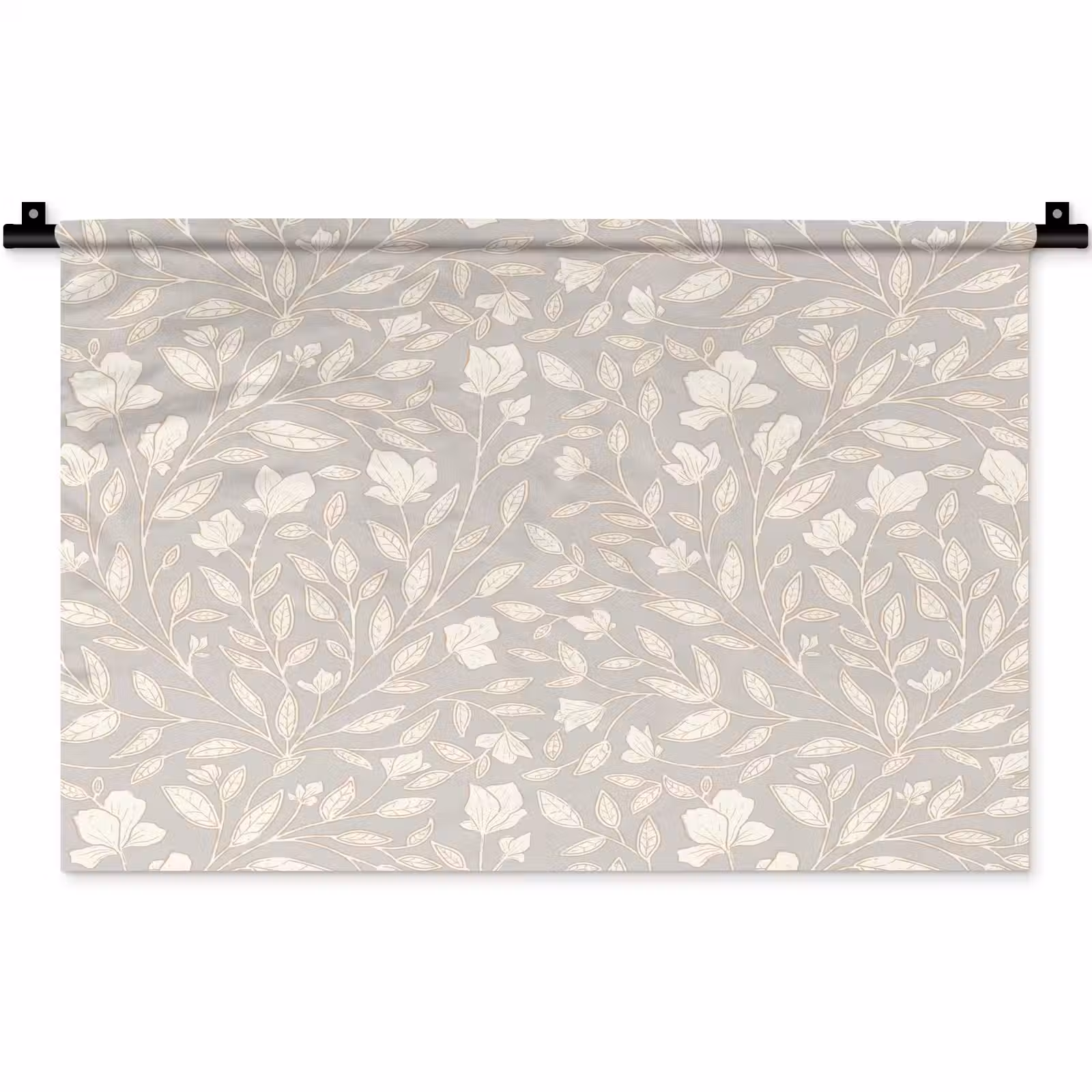 Wandkleed - Bloemen - Steel - Blaadjes — 1