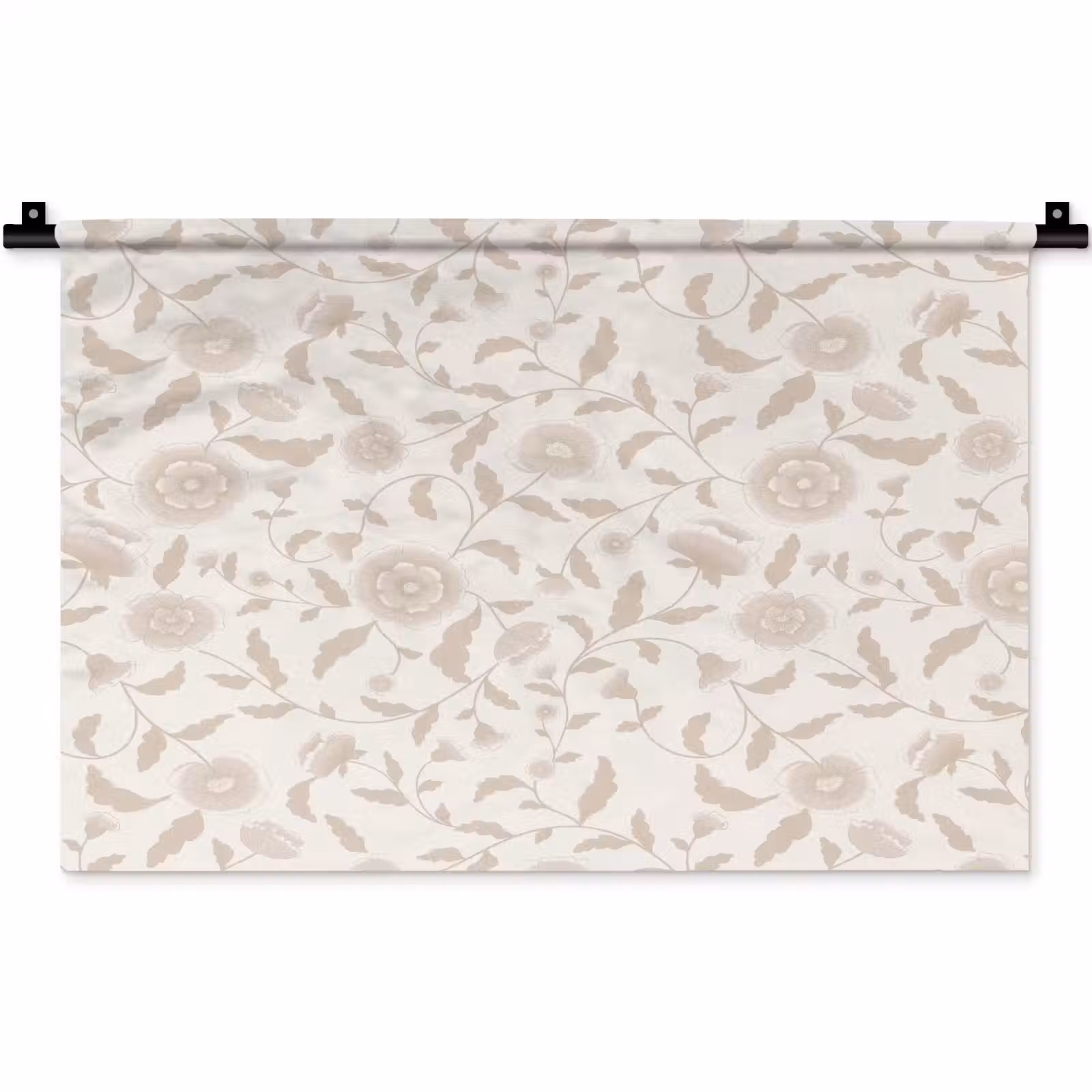 Wandkleed - Sierlijk - Bloemen - Beige — 1