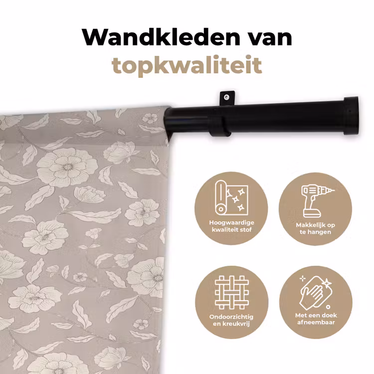 Wandkleed - Bloemen - Blaadjes - Patroon — 3