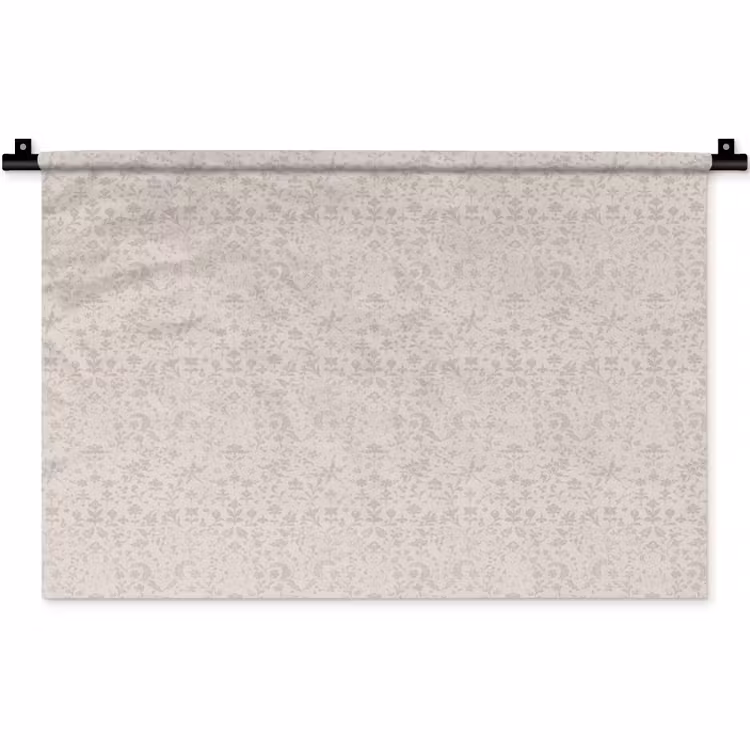 Wandkleed - Bloemen - Bladeren - Licht - Taupe — 1