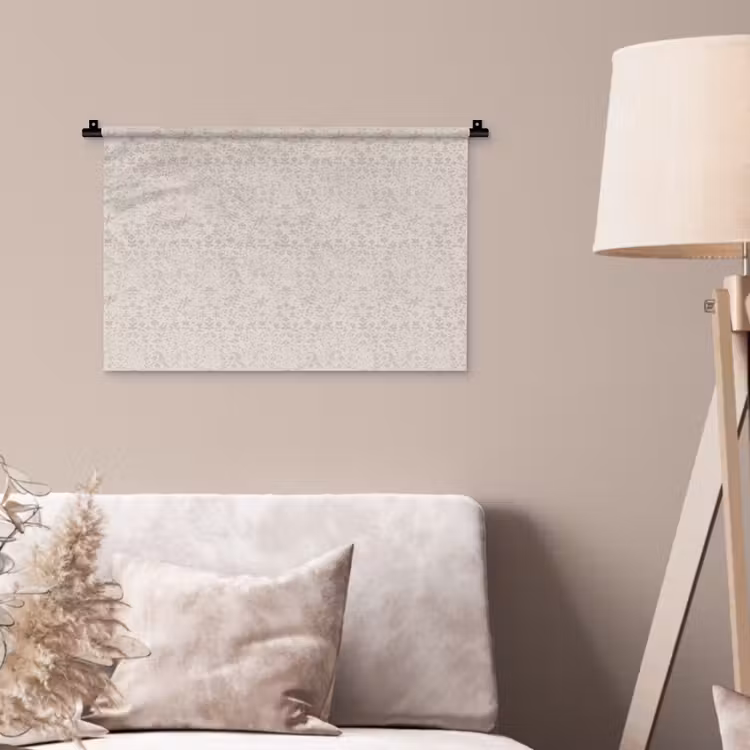 Wandkleed - Bloemen - Bladeren - Licht - Taupe — 2