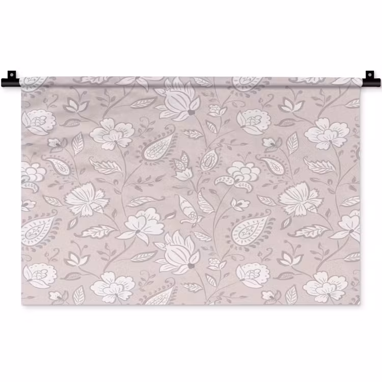 Wandkleed - Bloemen - Getekend - Lavendel — 1