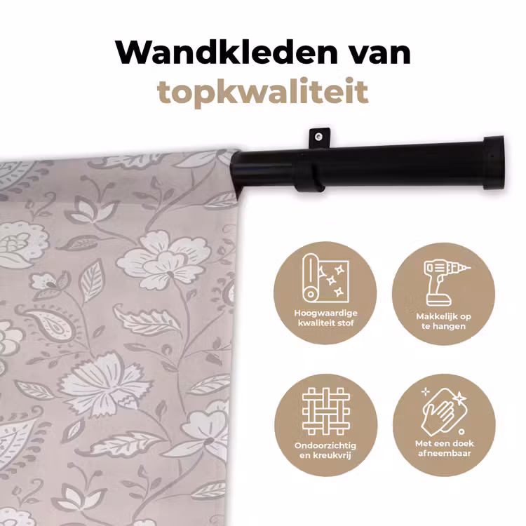 Wandkleed - Bloemen - Getekend - Lavendel — 3