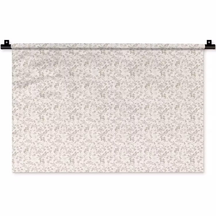 Wandkleed - Bloemen - Patroon - Taupe — 1