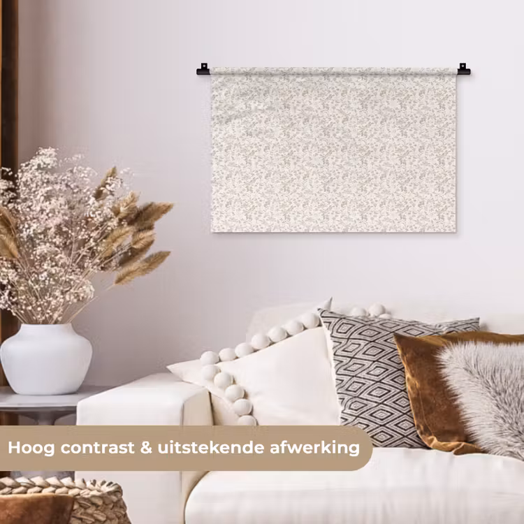 Wandkleed - Bloemen - Patroon - Taupe — 4
