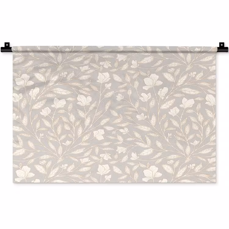 Wandkleed - Bloemen - Steel - Blaadjes — 1