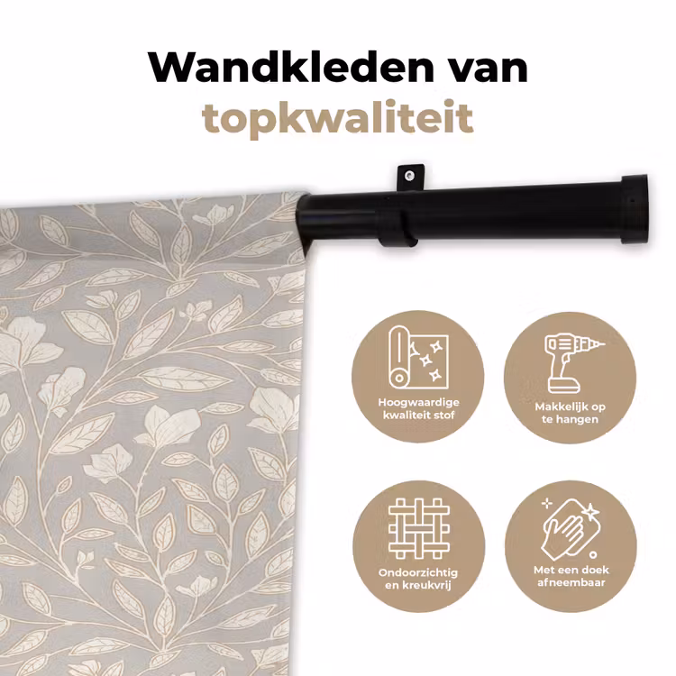 Wandkleed - Bloemen - Steel - Blaadjes — 3