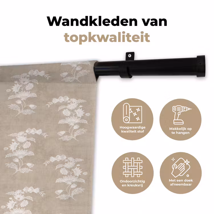 Wandkleed - Motief - Beige - Linnen — 3