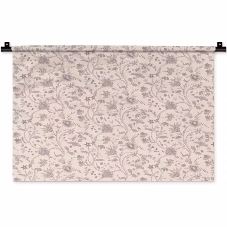 Wandkleed - Patroon - Bloemen - Paars — 1