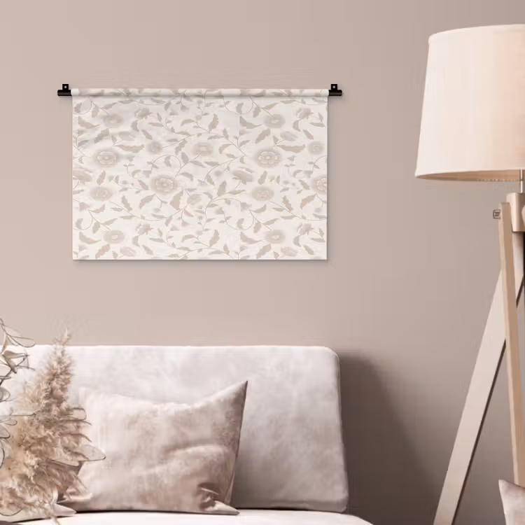 Wandkleed - Sierlijk - Bloemen - Beige — 2