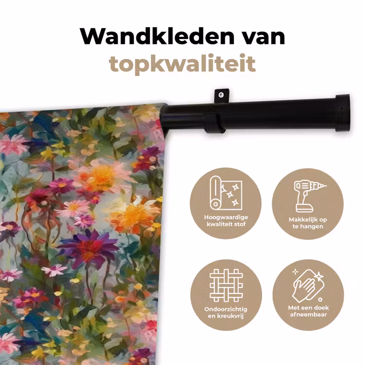 Wandkleed - Zomers - Kleurrijk - Patroon - Bloemen — 3