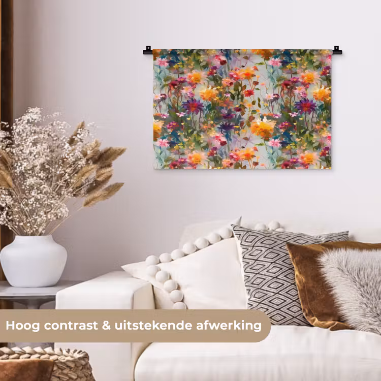 Wandkleed - Zomers - Kleurrijk - Patroon - Bloemen — 4