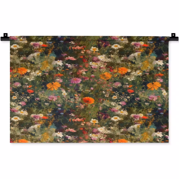Wandkleed - Bloemenveld - Kleuren - Verf — 1