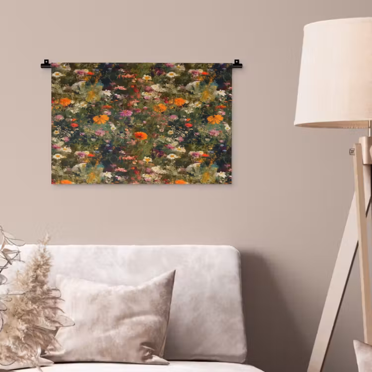 Wandkleed - Bloemenveld - Kleuren - Verf — 2