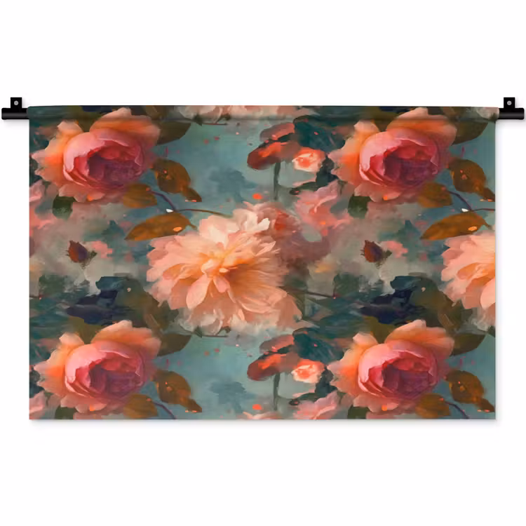 Wandkleed - Roze - Patroon - Bloemen — 1