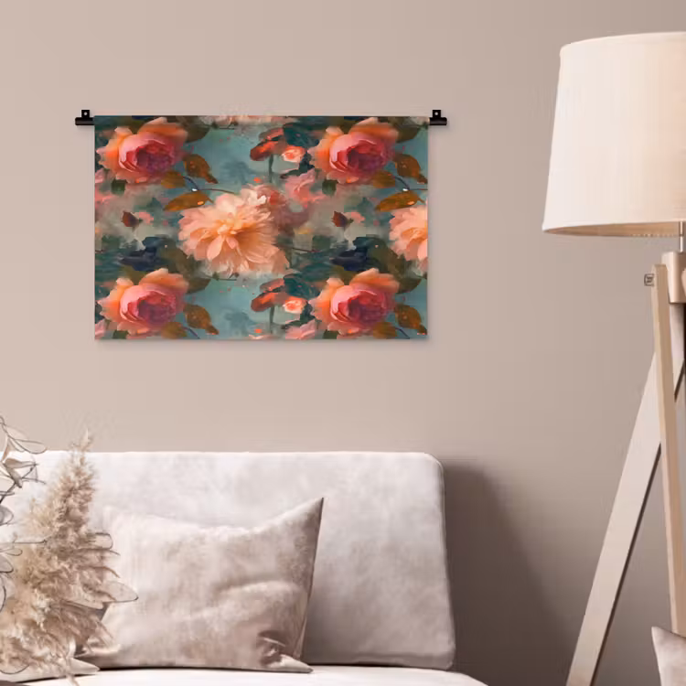 Wandkleed - Roze - Patroon - Bloemen — 2