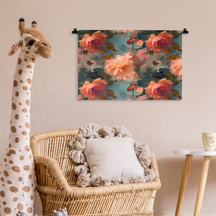 Wandkleed - Roze - Patroon - Bloemen — 5