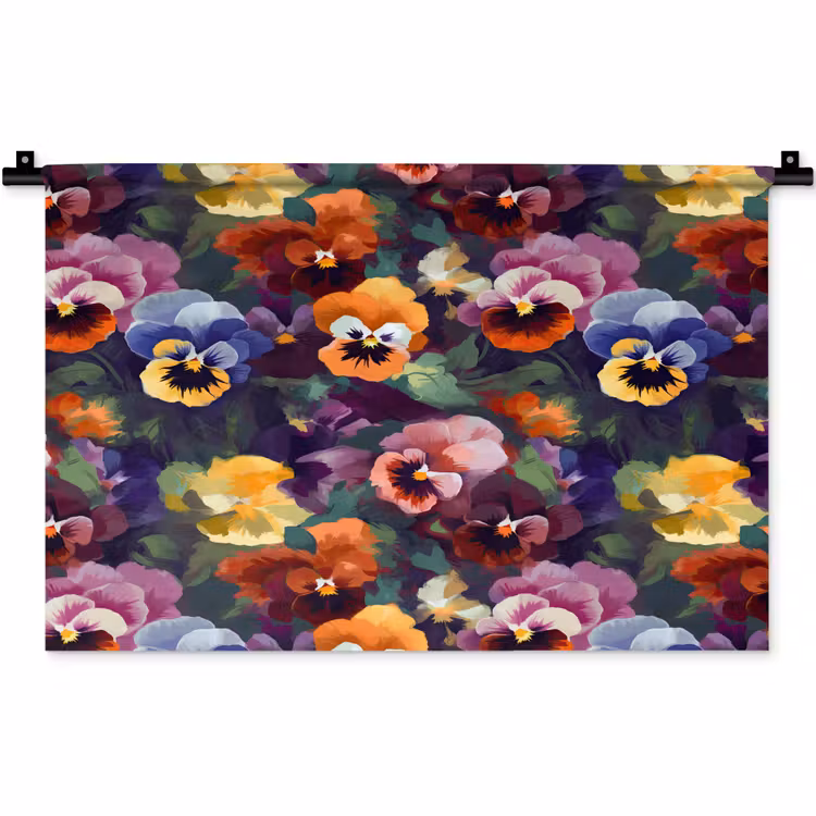 Wandkleed - Viooltjes - Kleuren - Bloemblaadjes — 1