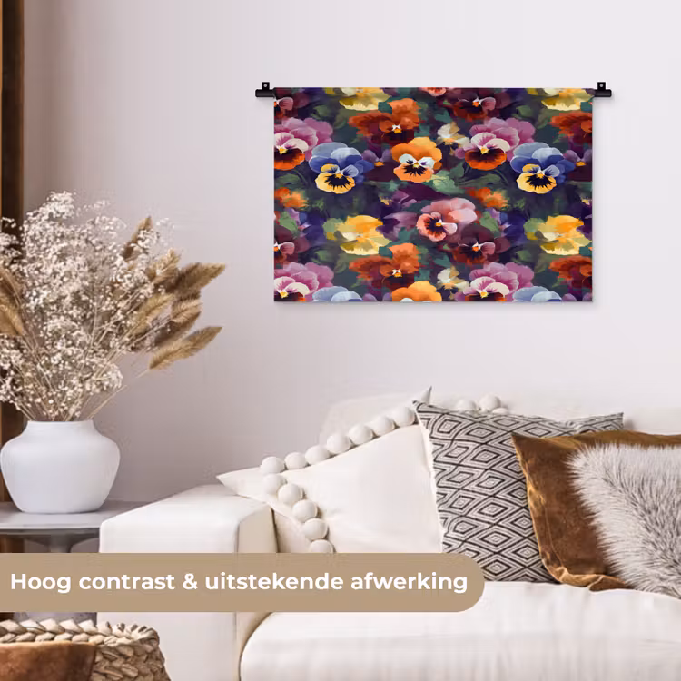 Wandkleed - Viooltjes - Kleuren - Bloemblaadjes — 4