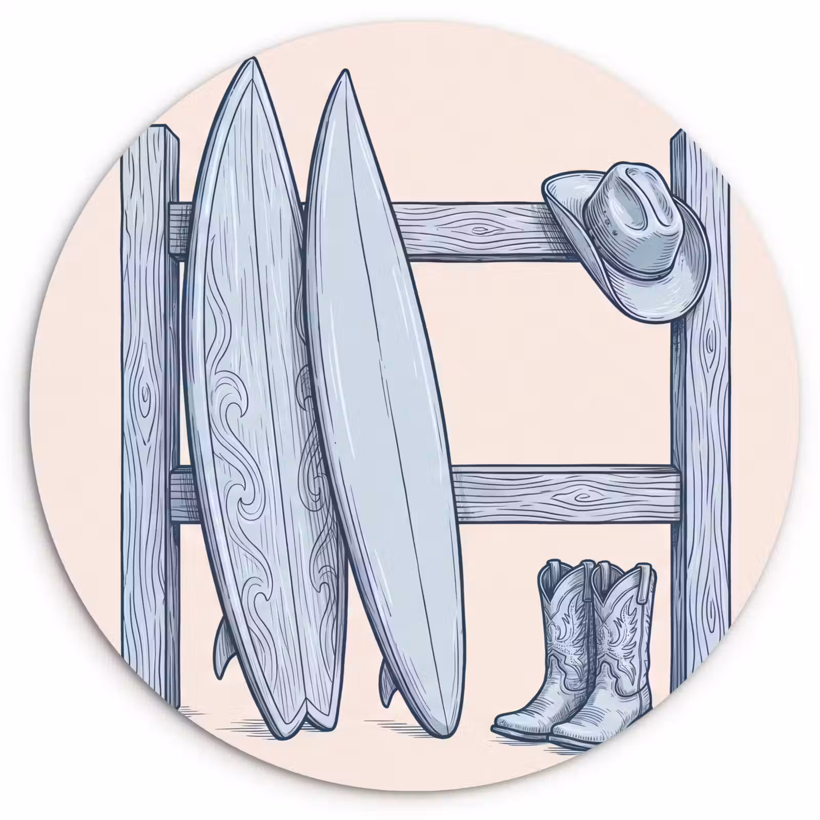 Wandcirkel - Glas - Recreatie - Kleding - Avontuur - Illustratie - Zomer — 1