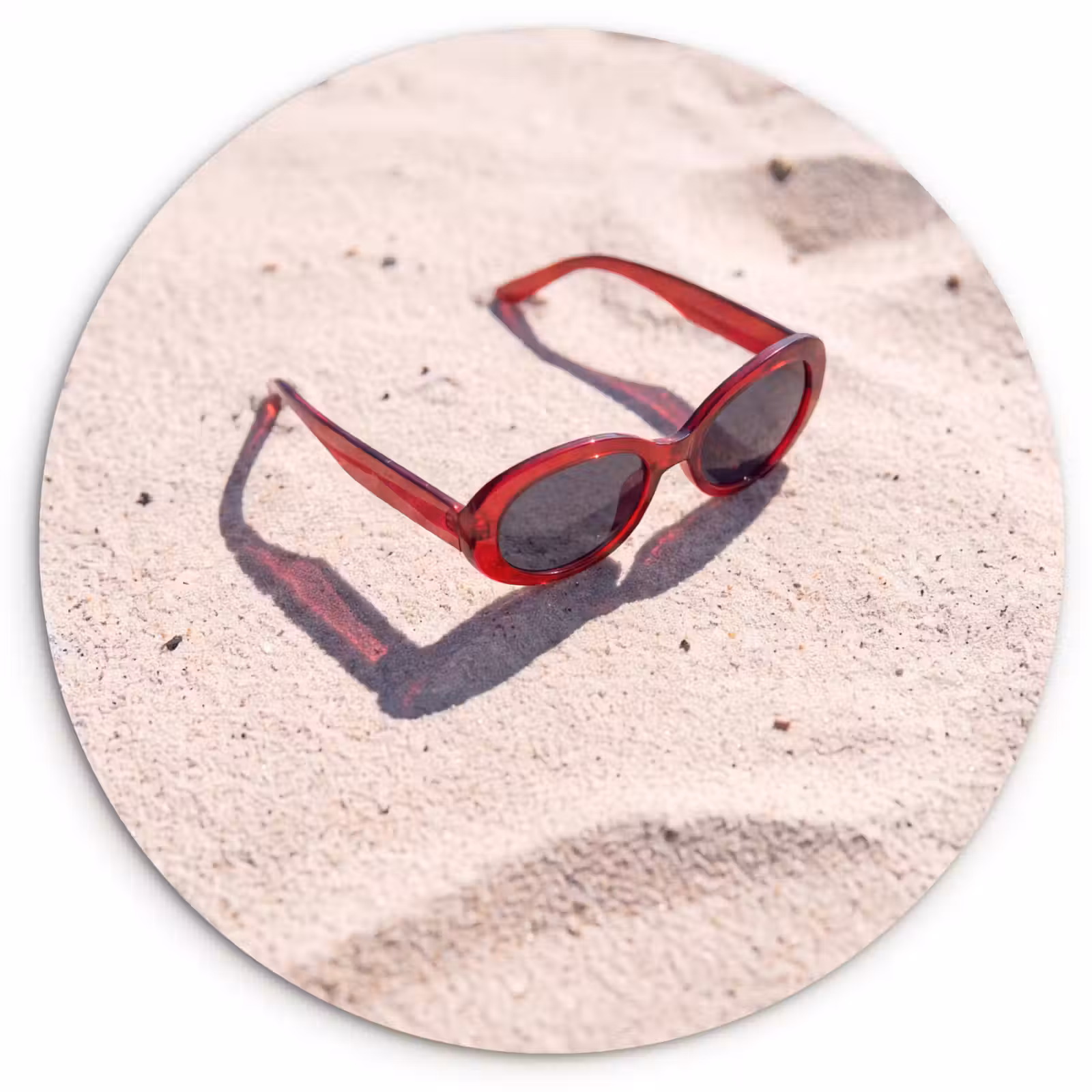 Wandcirkel - Glas - Zonnebril - Strand - Vakantie - Rood — 1