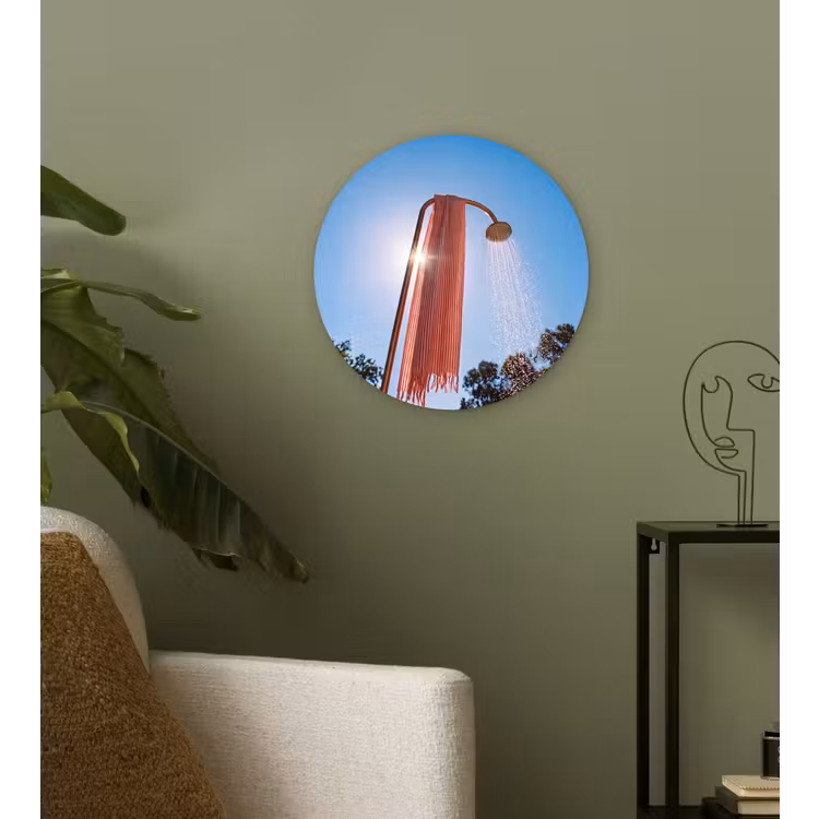 Wandcirkel - Glas - Douche - Water - Zomer - Blauw — 3