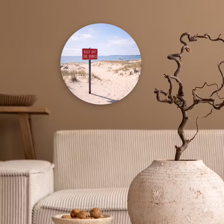 Wandcirkel - Glas - Duin - Bord - Kust - Landschap - Rood — 2
