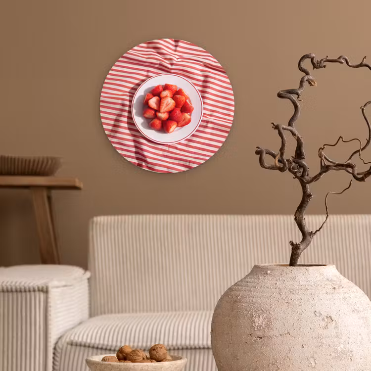 Wandcirkel - Glas - Eten - Aardbeien - Fruit - Zomer - Rood — 2