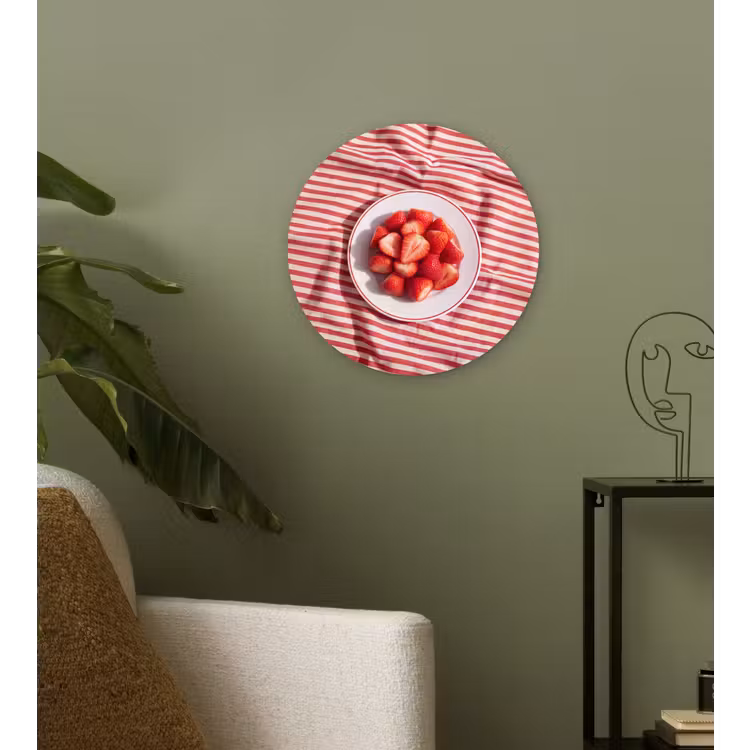 Wandcirkel - Glas - Eten - Aardbeien - Fruit - Zomer - Rood — 3